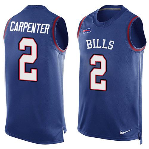  Bills #2 Dan Carpenter Royal Blue Team Color Men's Stitched NFL Limited Tank Top Jersey